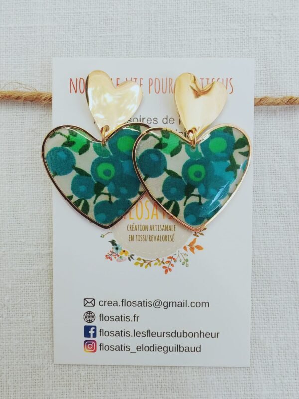 Boucles d'oreilles cœurs Liberty