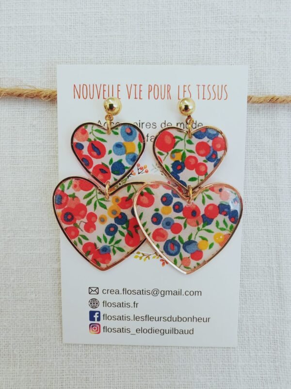 Boucles d'oreilles cœurs Liberty