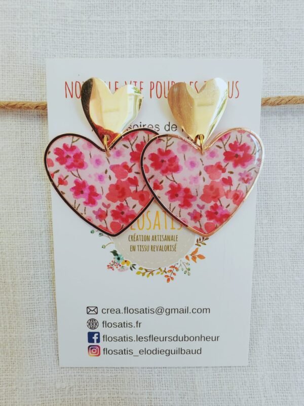 Boucles d'oreilles cœurs Liberty