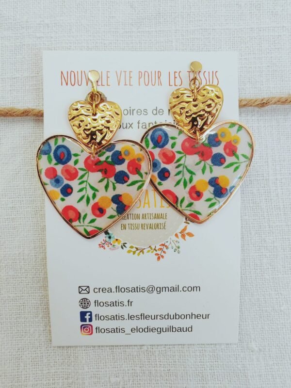 Boucles d'oreilles cœurs Liberty clips