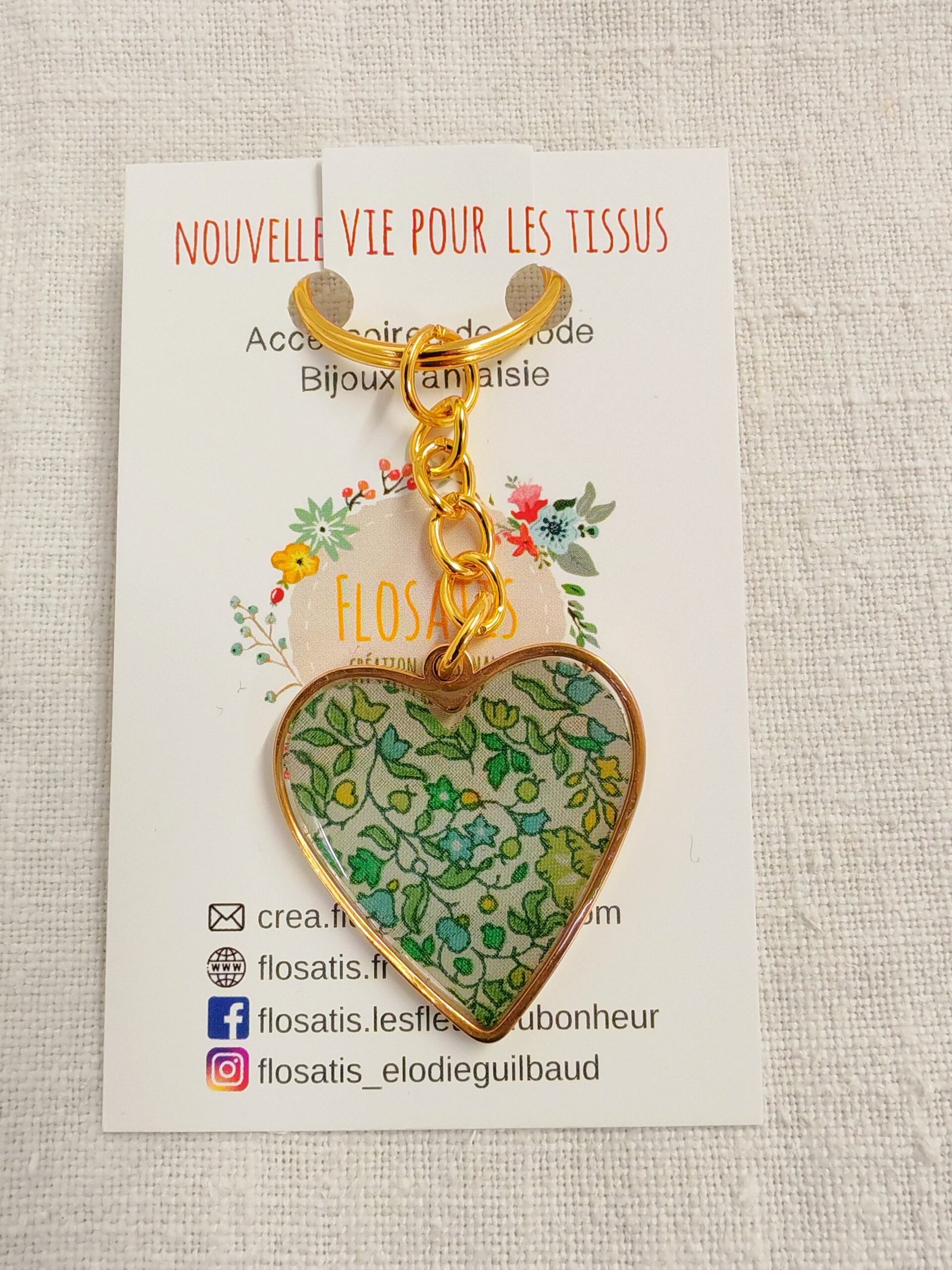 Porte-clé cœur Liberty