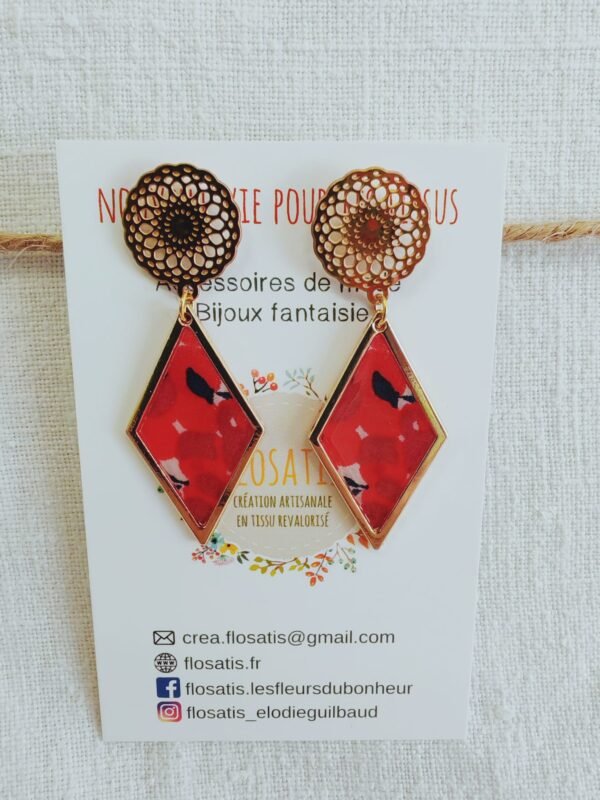 Boucles d'oreilles losanges Liberty – Image 2