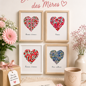 Cadre cœur - Texte personnalisable