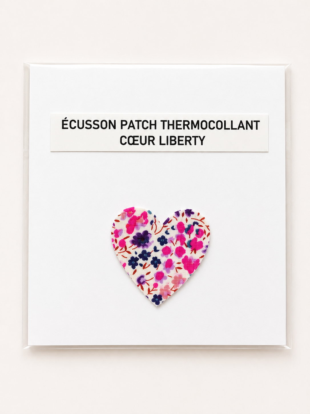 Ecusson patch mini cœur thermocollant textile Liberty