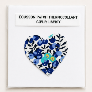 Ecusson patch maxi cœur thermocollant textile Liberty