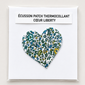 Ecusson patch maxi cœur thermocollant textile Liberty